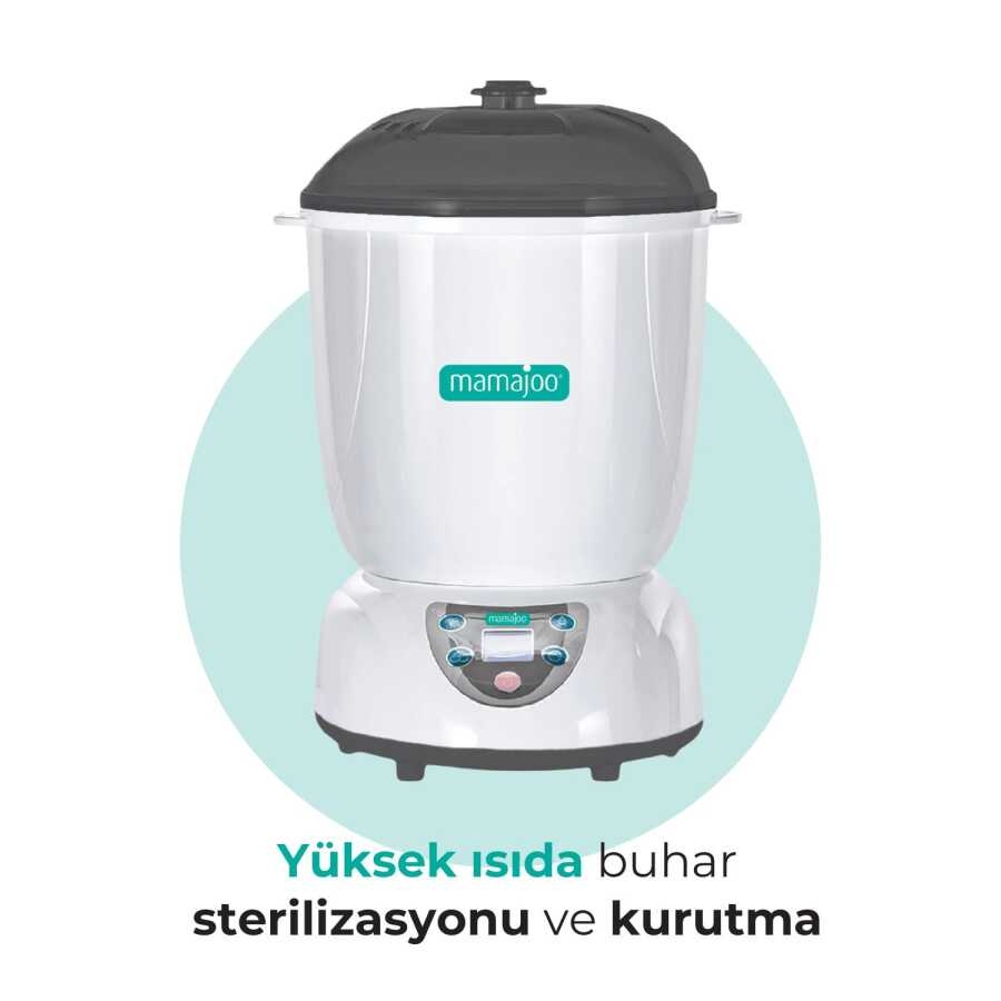 Mamajoo%205%20İşlevli%20Buhar%20Sterilizatörü,%20Kurutucu,%20Mama%20ve%20Süt%20Isıtıcı,%20Buharda%20Pişirme,%20LCD%20ekran